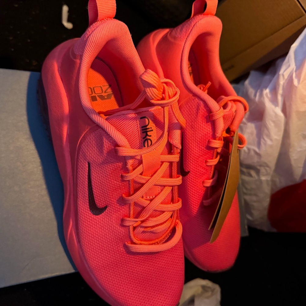 Nike Hot Pink Mesh Athletic Sneakers with Black Swoosh